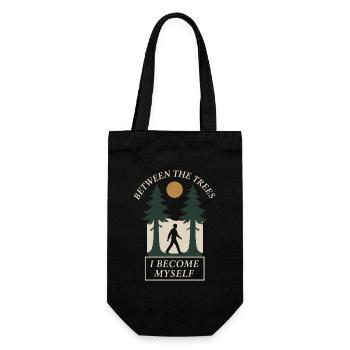 Forest Walk Overthinker Mental Reset - Gift Bag for Bottles - black - Front