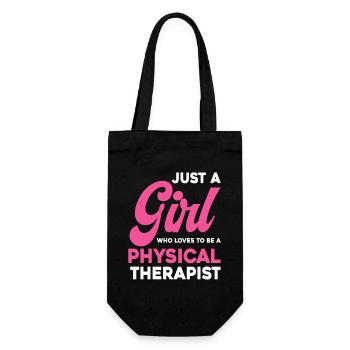 Mädchen liebt Physiotherapie - Geschenkbeutel für Flaschen - Schwarz - Vorne