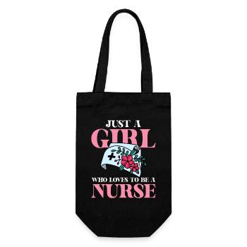 Just a woman who loves nurse - Gift Bag for Bottles - black - Front