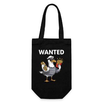 Je voulais mouette avec frites et sandwiches au poisson - Sac à bouteille - noir - Devant