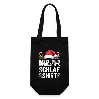 Weihnachts Schlaf Shirt Spruch - Geschenkbeutel für Flaschen - Schwarz - Vorne
