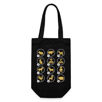 Chinese New Year Chinese Zodiac Animal Horoscope - Gift Bag for Bottles - black - Front