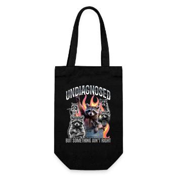 Funny Raccoon - Geschenkbeutel für Flaschen - Schwarz - Vorne