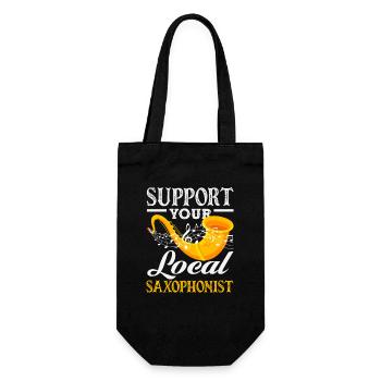 Support your local saxophonist - Gift Bag for Bottles - black - Front
