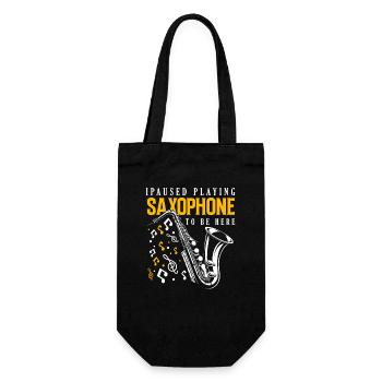Ich Habe Mit Dem Saxophonspielen Aufgehört, Um - Geschenkbeutel für Flaschen - Schwarz - Vorne