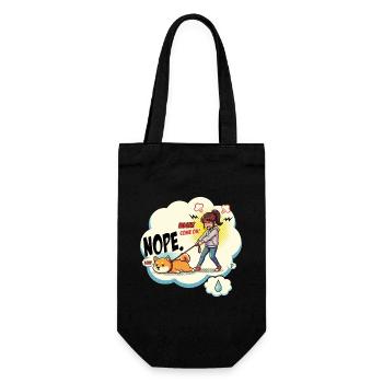 NOPE Dog Drama in Manga Style - Gift Bag for Bottles - black - Front