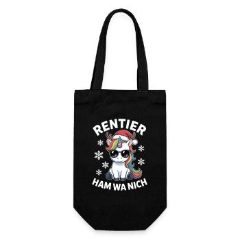 Unicorn Reindeer Ham wa nich Ugly Christmas - Gift Bag for Bottles - black - Front