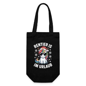 Einhorn Rudolf is im Urlaub Rentier  - Gift Bag for Bottles - black - Front