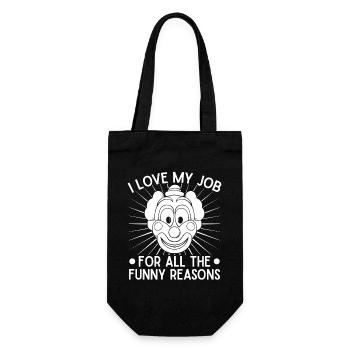 Image de cirque : Idée cadeau de clown J’adore mon travail - Sac à bouteille - noir - Devant