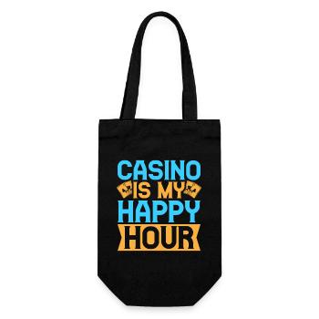 Gambling Fan Casino Is My Happy Hour Casino - Gift Bag for Bottles - black - Front