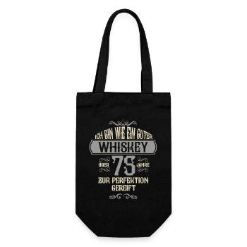 75. Geburtstag 75 Jahre alt Spruch Geschenk - Geschenkbeutel für Flaschen - Schwarz - Vorne
