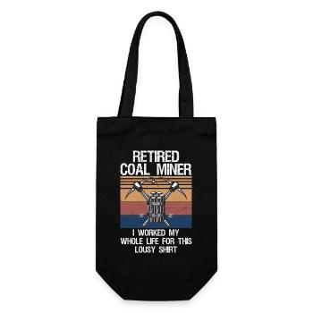 Coal Miner Retired Funny Mining Mine Worker Gifts - Gift Bag for Bottles - black - Front