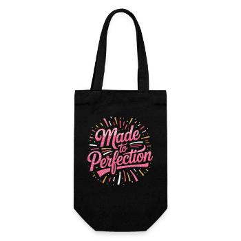 Made To Perfection Zur Perfektion Gereift Perfekt - Geschenkbeutel für Flaschen - Schwarz - Vorne