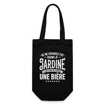 Stör mich nicht, wenn ich gärtnere Humor-Garten - Geschenkbeutel für Flaschen - Schwarz - Vorne