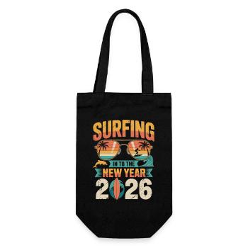 Surfer dans la nouvelle année 2026 - Sac à bouteille - noir - Devant