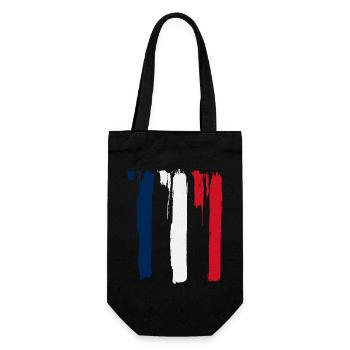France Stripes - Gift Bag for Bottles - black - Front