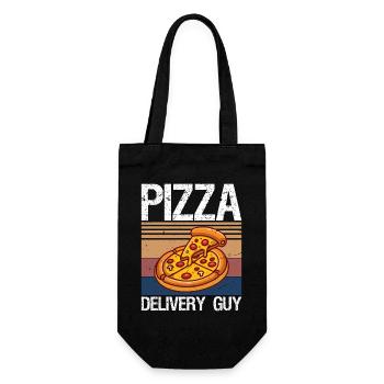 Pizza Delivery Guy Occupation Food Funny Pizza - Geschenkbeutel für Flaschen - Schwarz - Vorne