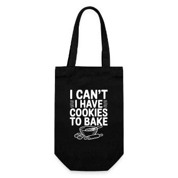 Ich kann nicht. Ich muss Kekse backen. - Geschenkbeutel für Flaschen - Schwarz - Vorne