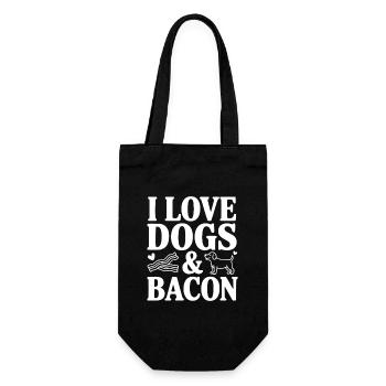Ich liebe Hunde & Speck - Geschenkbeutel für Flaschen - Schwarz - Vorne
