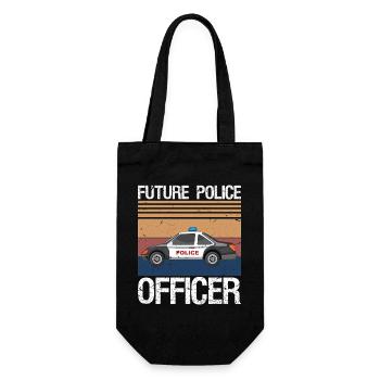 Future Police Officer Policewoman Cop - Gift Bag for Bottles - black - Front