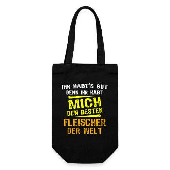 Fleischer Geschenk - Geschenkbeutel für Flaschen - Schwarz - Vorne