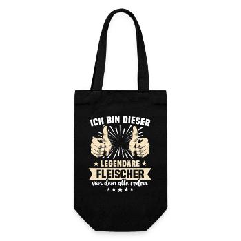 Fleischer Sprüche - Geschenkbeutel für Flaschen - Schwarz - Vorne