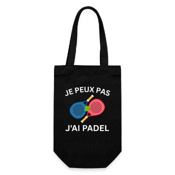 Ich kann kein Padel haben - Geschenkbeutel für Flaschen - Schwarz - Vorne
