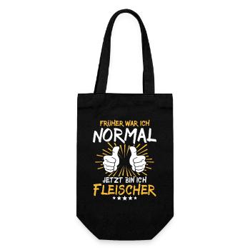 Fleischer Spruch - Geschenkbeutel für Flaschen - Schwarz - Vorne