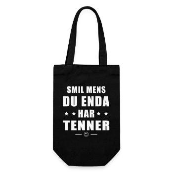 Lächle, solange du noch Zähne hast. - Geschenkbeutel für Flaschen - Schwarz - Vorne