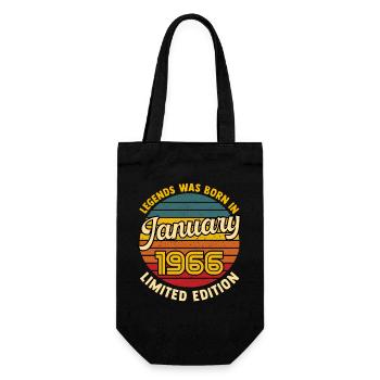 Légende Née en Janvier 1966 Anniversaire 60 ans  - Sac à bouteille - noir - Devant