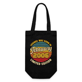 Legend Born In February 2006 20 Years Anniversary - Gift Bag for Bottles - black - Front
