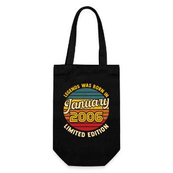 Legend born in January 2006 20 years anniversary - Gift Bag for Bottles - black - Front