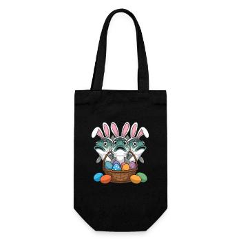  Lustige Oster Fische Mit Hasenohren Und Bunter - Geschenkbeutel für Flaschen - Schwarz - Vorne