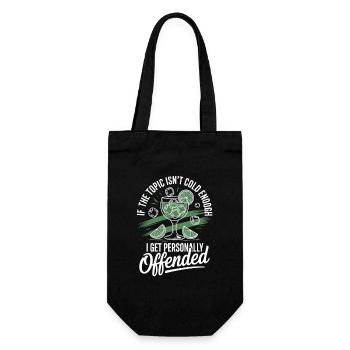 Gin If The Topic Isn't Cold Enough - Gift Bag for Bottles - black - Front