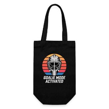  Goalie Mode Activated Eishockey Torwart Maske - Geschenkbeutel für Flaschen - Schwarz - Vorne