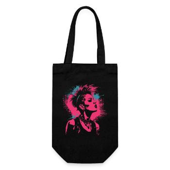 Portrait Pop Art punk dans le style de rue - Sac à bouteille - noir - Devant