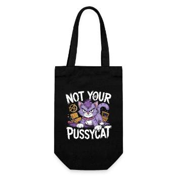 Rebellious cat with punk attitude - Gift Bag for Bottles - black - Front