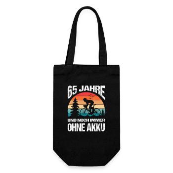 65 Birthday Gifts Bicycle Rider - Gift Bag for Bottles - black - Front