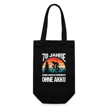 70 Birthday Gifts Bicycle Rider Bicycle - Gift Bag for Bottles - black - Front