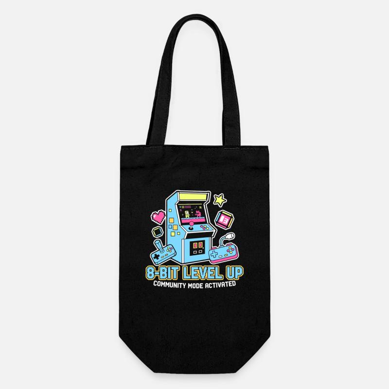8-Bit LEVEL Arcade Retro Gaming Community - Gift Bag for Bottles - black