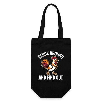 Cluck Around and Find Out Rooster Saying Funny Meme - Gift Bag for Bottles - black - Front