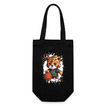 Tiger Basketball Dribbler - Geschenkbeutel für Flaschen - Schwarz - Vorne