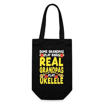 Hawaiian Ukulele Uke Grandpa Some - Geschenkbeutel für Flaschen - Schwarz - Vorne