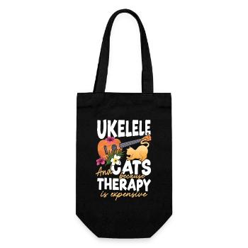 Ukulélé hawaïen ukulélé Ukulélé chat - Sac à bouteille - noir - Devant