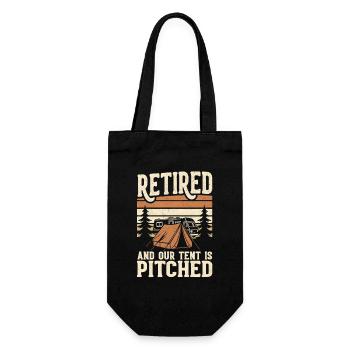 Pensioner camping - Gift Bag for Bottles - black - Front