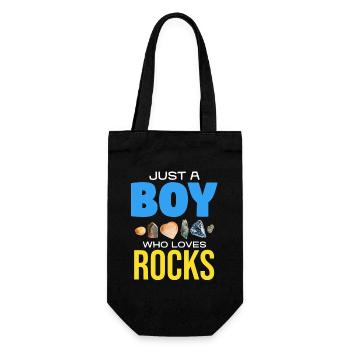 Only a boy loves stones - Gift Bag for Bottles - black - Front