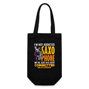 Not addicted to my saxophone saxophonist - Gift Bag for Bottles - black - Front
