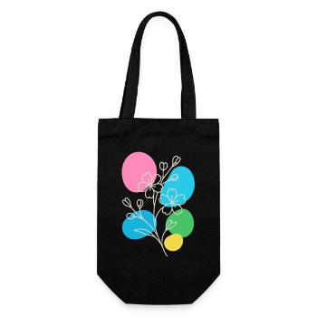 Minimalist Floral Graphic, Boho Summer - Gift Bag for Bottles - black - Front