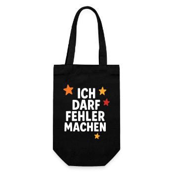 I am allowed to make mistakes, courage to learn - Gift Bag for Bottles - black - Front