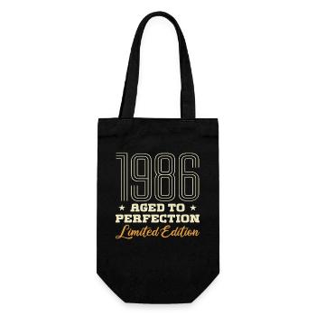 1986 The Age of Perfection 86 Birthday Gift - Gift Bag for Bottles - black - Front